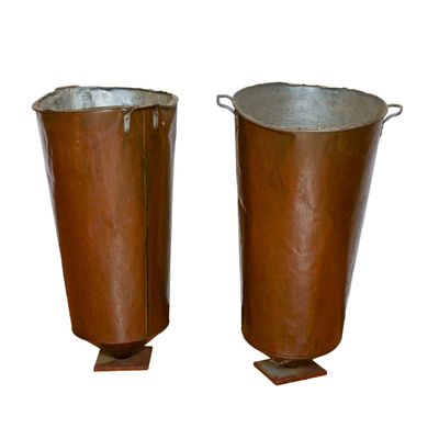 Sale Photo Thumbnail #289: Pair of Large Continental Copper Vessels.