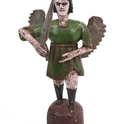 Sale Photo Thumbnail #327: Continental Carved Figure of an Angel.