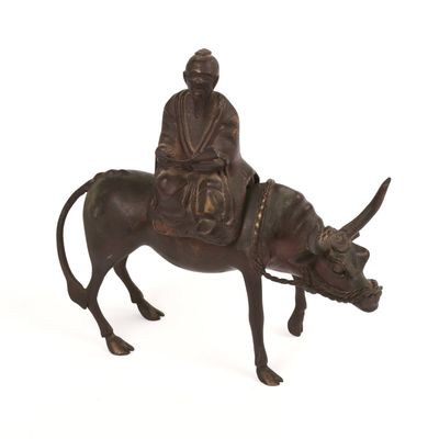 Sale Photo Thumbnail #87: Chinese Gilt Bronze Censer of a Sage Riding a Water Buffalo