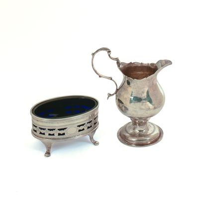 Sale Photo Thumbnail #152: English Sterling Creamer and a Salt.