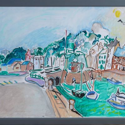 Sale Photo Thumbnail #276: Marilyn Powers (1925-1976). European Harbor Scene.
