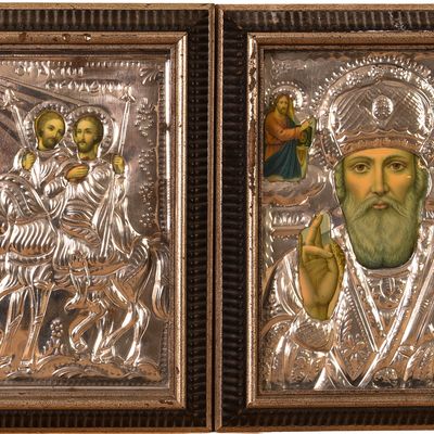 Sale Photo Thumbnail #286: Pair of Greek Icons.