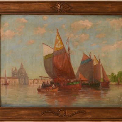 Sale Photo Thumbnail #234: 19th Century Triptych of Venise.
