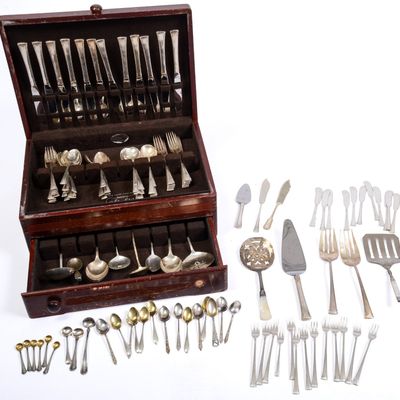 Sale Photo Thumbnail #343: International Sterling Silver Flatware Service.