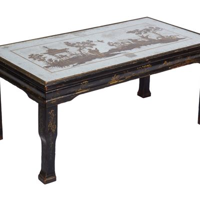 Sale Photo Thumbnail #79: Chinoserie Mirrored Glass Top Table