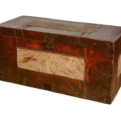 Sale Photo Thumbnail #164: Asian Leather Bound Trunk.