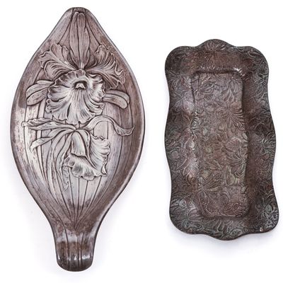Sale Photo Thumbnail #346: Two Art Nouvea Sterling Silver Trays.