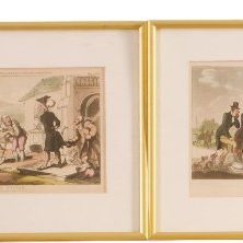 Sale Photo Thumbnail #182: Six Rowlandson Handcolored Lithographs.
