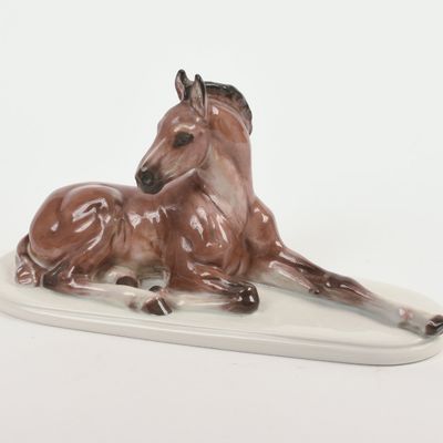 Sale Photo Thumbnail #402: Albert Hussman For Rosenthal Reclining Foal Figurine.