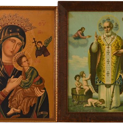 Sale Photo Thumbnail #330: Two Greek Religious Prints.