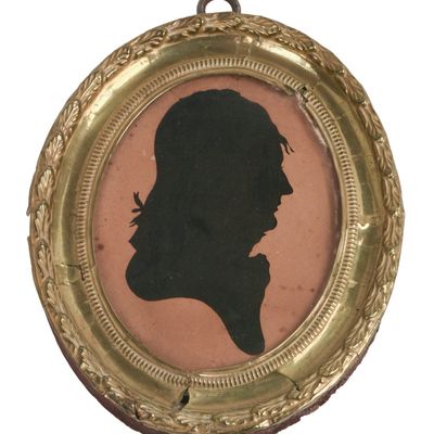 Sale Photo Thumbnail #136: Cut paper Silhouette of Rev War Col., Quartermaster and master mason Daniel Warner.