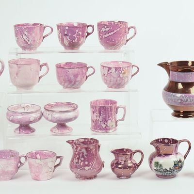 Sale Photo Thumbnail #374: Collection of Pink Lustreware.