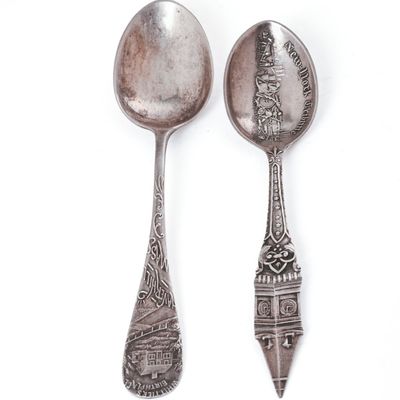 Sale Photo Thumbnail #355: Two Sterling Silver Souveneir Spoons.
