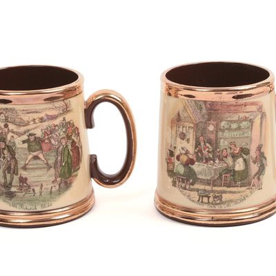 Sale Photo Thumbnail #176: Pair of Gibson's Staffordshire Mugs.