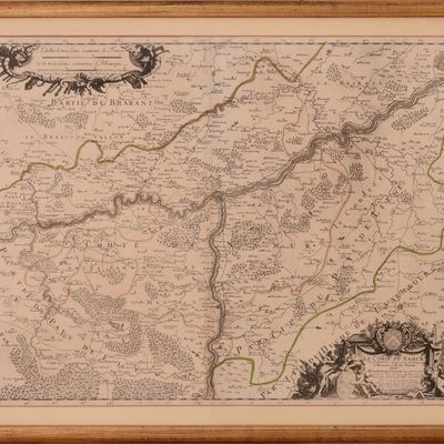 F. Du Vivier Map of Namur Province, Belgium, 1689.