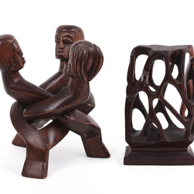 Sale Photo Thumbnail #157: Pair of African Carved Sculptures.