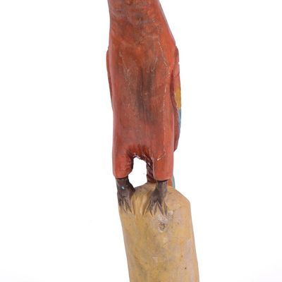 Sale Photo Thumbnail #299: Carved Wooden Sculpture of a Parrot.