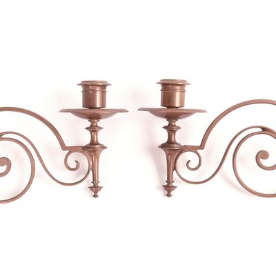 Sale Photo Thumbnail #71: Pair of Bell Metal Sconces