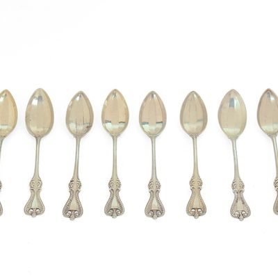 Sale Photo Thumbnail #336: Ten Sterling Silver Grapefruit Spoons.