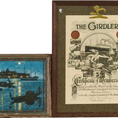 Sale Photo Thumbnail #274: Girdlers Certificate and Venice by Night Print.