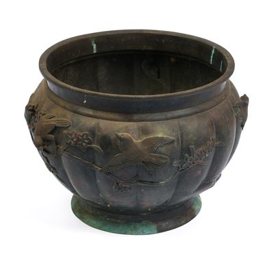 Sale Photo Thumbnail #168: Chinese Bronze Jardiniere With Birds.