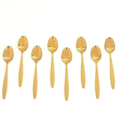 Sale Photo Thumbnail #225: Eight Gold Wash Demitasse Spoons.