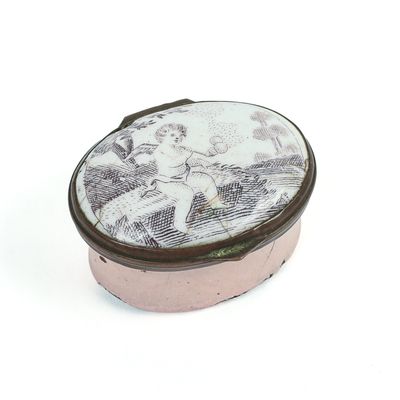 Sale Photo Thumbnail #43: Late 18th or Early 19th Century Battersea Enamel Box.