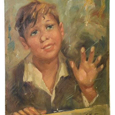 Sale Photo Thumbnail #121: Portrait of a Young Boy, signed Bartonazzi