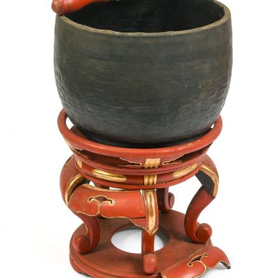 Sale Photo Thumbnail #167: Large Bronze Singing Bowl on Stand.