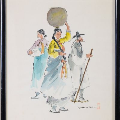 Sale Photo Thumbnail #123: Hoe Won Korean Watercolor.