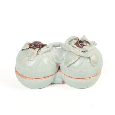 Sale Photo Thumbnail #91: Chinese Glazed Ceramic Double Persimmon Box