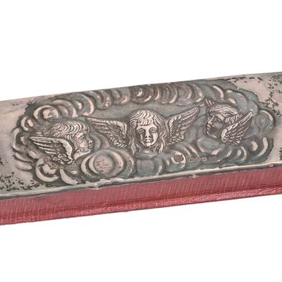 Sale Photo Thumbnail #166: W J Myatt & Co. Silver Topped Box With Angels.