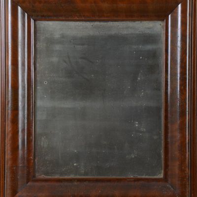Sale Photo Thumbnail #345: 19th Century Mahogany Veneer Mirror.