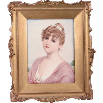 Sale Photo Thumbnail #37: KPM Porcelain Portrait Plaque.