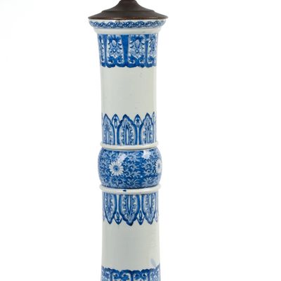 Sale Photo Thumbnail #117: Large Chinese or Japanese Blue and White Porcelain Lamp