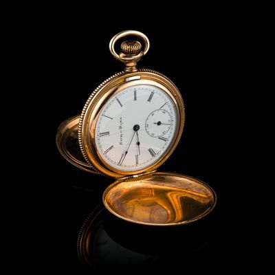 Sale Photo Thumbnail #15: 14K Gold Elgin Pocket Watch