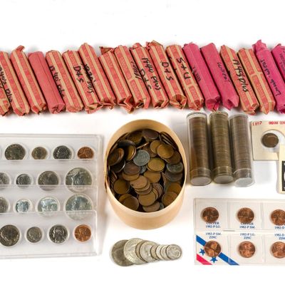 Sale Photo Thumbnail #223: Wheat Cents And Silver Coins
