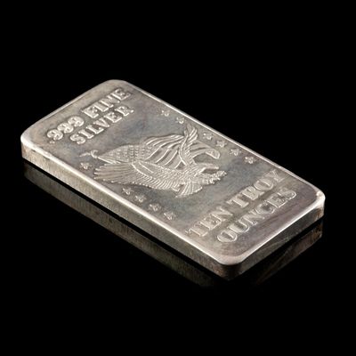 Sale Photo Thumbnail #165: U.S. Assay Office Ten Troy Ounces Pure Silver Bar