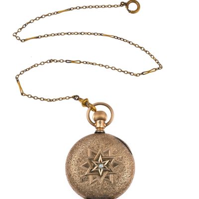 Sale Photo Thumbnail #31: 10K Gold Hunter Case Elgin Pocket Watch