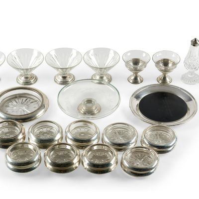Sale Photo Thumbnail #273: Glass and Sterling Silver Coasters