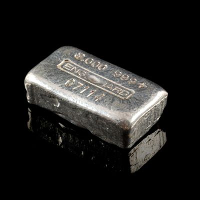 Sale Photo Thumbnail #166: Three Troy Ounces Pure Silver  Bar Engelhard