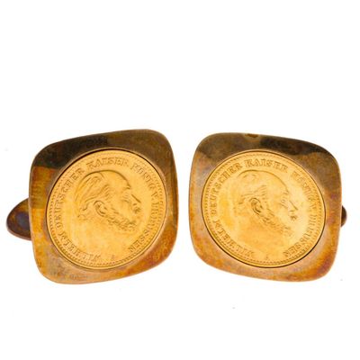 Sale Photo Thumbnail #96: 14K Gold Cufflinks with Gold Five-Mark Coin