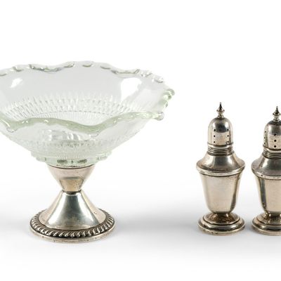 Sale Photo Thumbnail #280: Weighted Sterling Silver Compote and Shakers