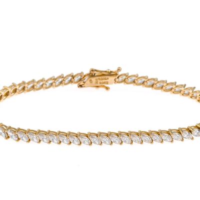Sale Photo Thumbnail #5: 14K Gold and CZ Bracelet