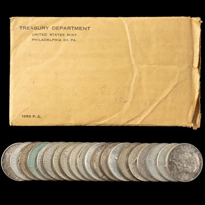 Sale Photo Thumbnail #144: 1955 Mint Set and Silver Half Dollars