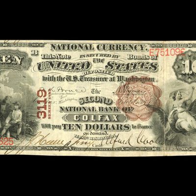 Sale Photo Thumbnail #203: The Second National Bank of Colfax $10 National Currency Series of 1882
