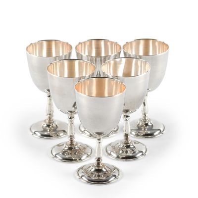 Sale Photo Thumbnail #276: 6 Mexican Sterling Silver Cups