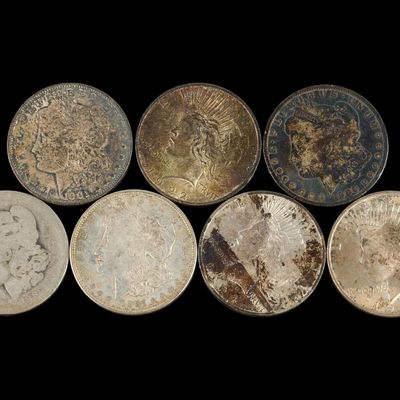 Sale Photo Thumbnail #212: Seven Silver Morgan and Peace Dollars