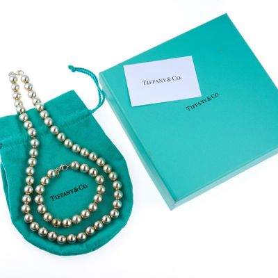Sale Photo Thumbnail #45: Tiffany & Co Sterling Silver Bead Necklace and Bracelet