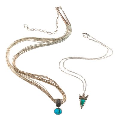 Sale Photo Thumbnail #73: 2 Sterling Silver and Turquoise Necklaces